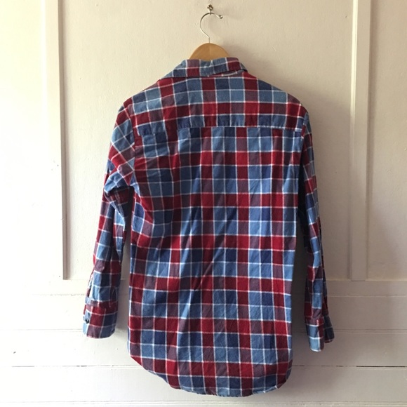 Vintage Buffalo Check Plaid Flannel Longline Button Down Shacket Shirt Jacket - Picture 6 of 9
